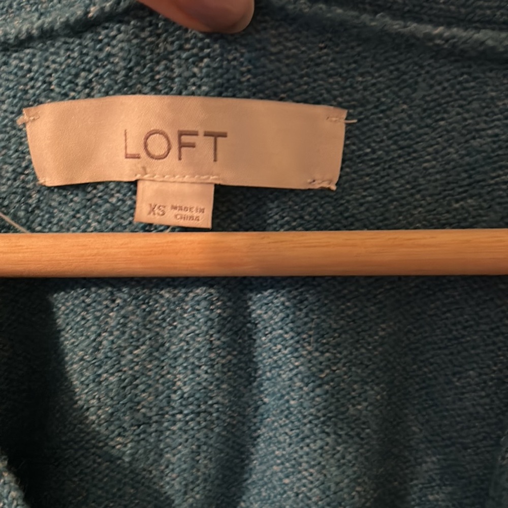 Teal Cardigan with Sparkly Buttons XS Loft - Picture 3 of 6